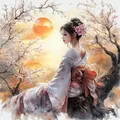 Peinture diamant femme japonaise 20x20 à 50x50 cm – Couleur 9080