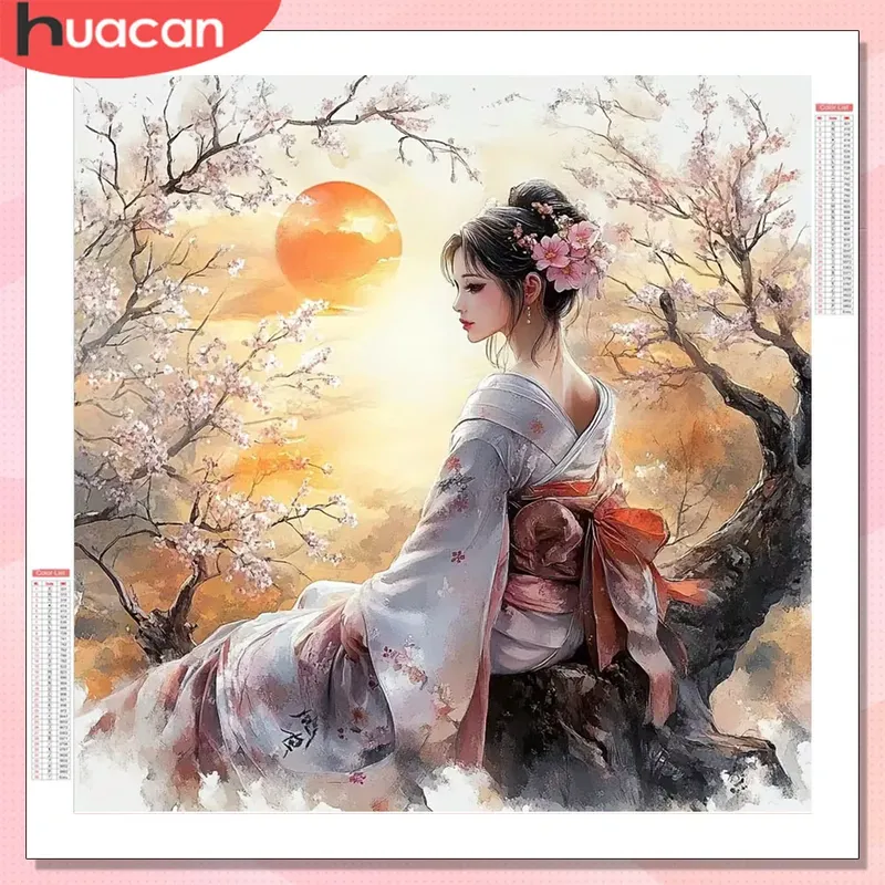 Peinture diamant femme japonaise 20x20 à 50x50 cm