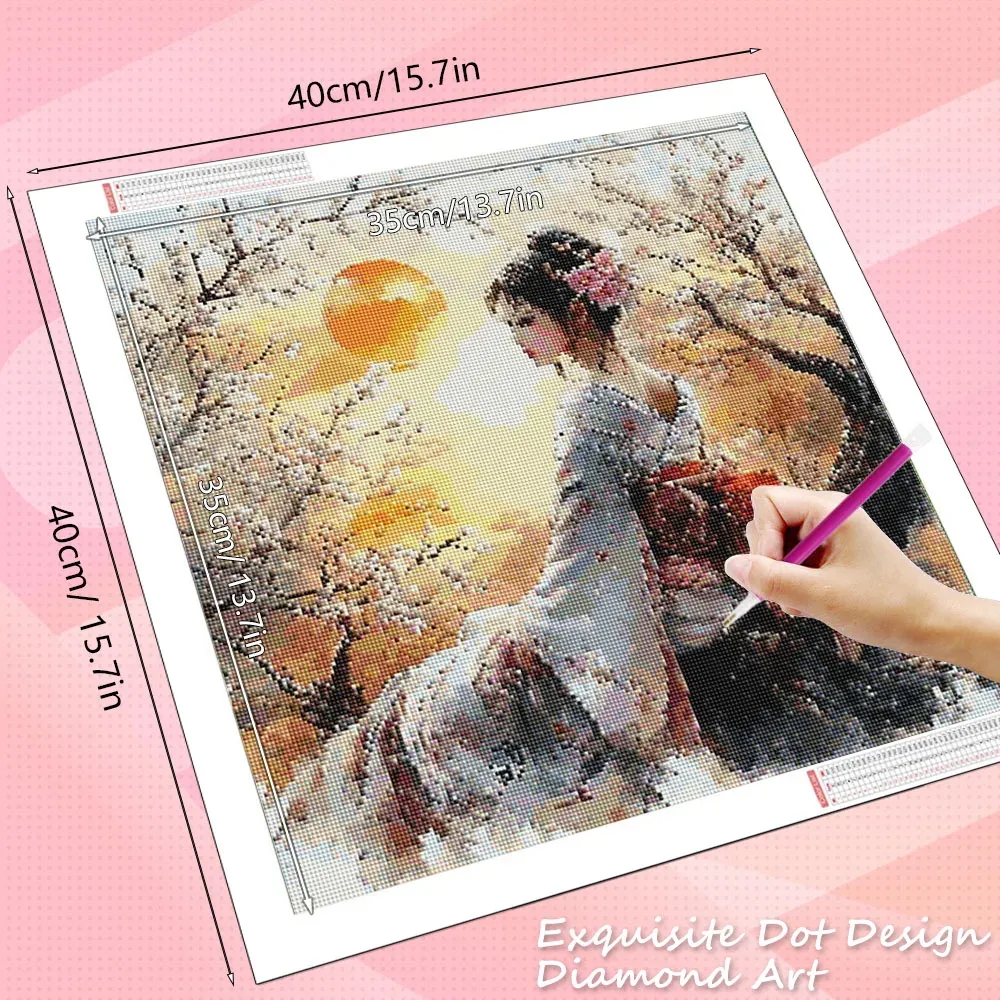 Peinture diamant femme japonaise 20x20 à 50x50 cm