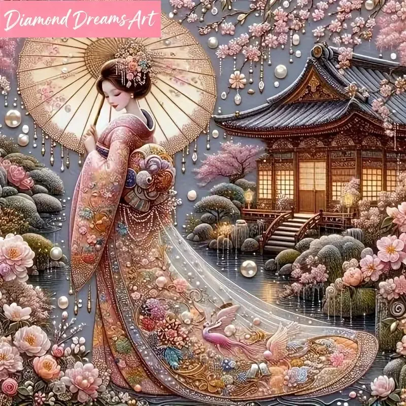 Peinture diamant femme japonaise 20x20 à 60x60 cm