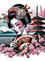 Peinture diamant femme japonaise 20x30 à 50x70 cm – Couleur 8708