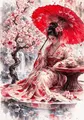 Peinture diamant femme japonaise 20x30 à 50x70 cm – Couleur 8709