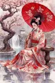 Peinture diamant femme japonaise 20x30 à 50x70 cm – Couleur 8711