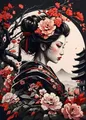 Peinture diamant femme japonaise 20x30 à 50x70 cm – Couleur 8717