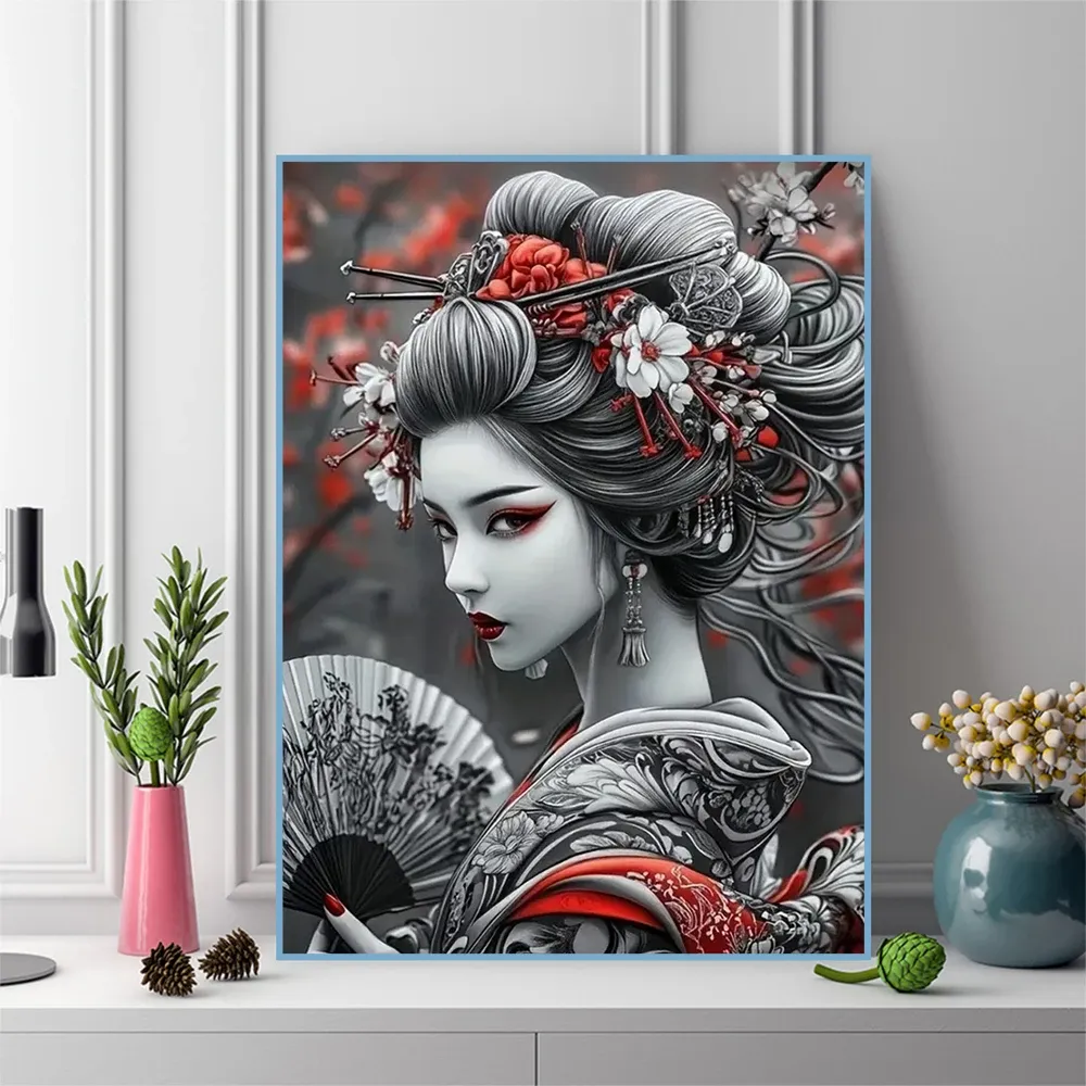 Peinture diamant femme japonaise 20x30 à 50x70 cm