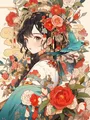 Peinture diamant fille anime kimono 20x30 à 50x70 cm – Couleur A13
