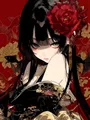 Peinture diamant fille anime kimono 20x30 à 50x70 cm – Couleur Rouge (A3)