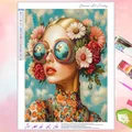 Peinture diamant fille fleur abstrait 30 à 60 cm – Couleur VET2563