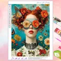 Peinture diamant fille fleur abstrait 30 à 60 cm – Couleur VET2569