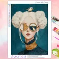 Peinture diamant fille fleur abstrait 30 à 60 cm – Couleur VET2570
