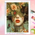 Peinture diamant fille fleur abstrait 30 à 60 cm – Couleur VET2571