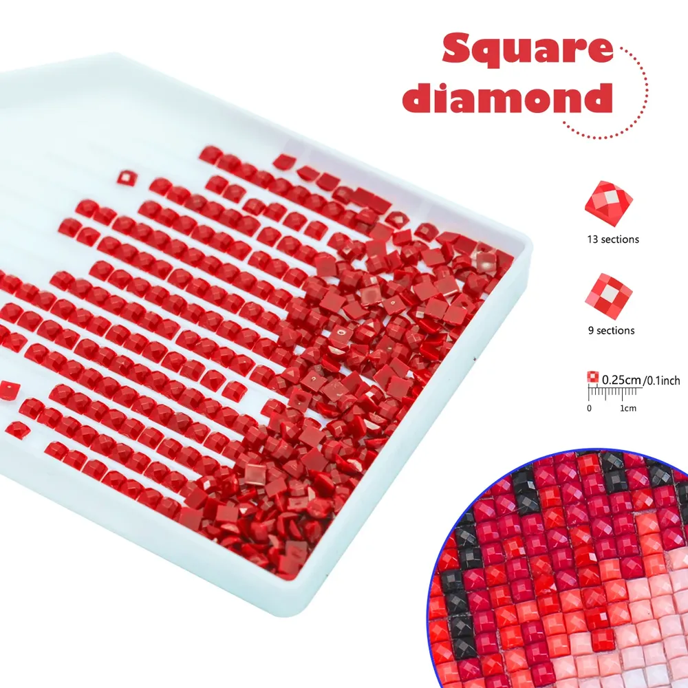 Peinture diamant fleur abstraite 25 à 40 cm