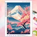 Peinture diamant fleur cerisier montagne 20 à 50 cm carré ou rond – Couleur VET2510