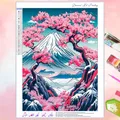 Peinture diamant fleur cerisier montagne 20 à 50 cm carré ou rond – Couleur VET2509