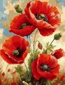 Peinture diamant fleur coquelicot 20x30 à 50x70 cm – Couleur 9222