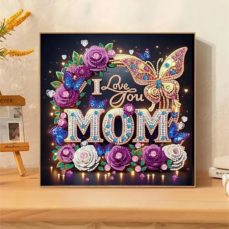 Peinture diamant fleur cristal 30x30 cm