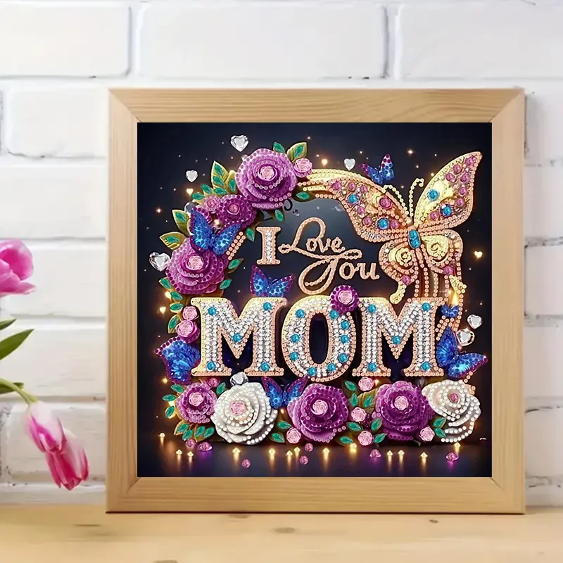Peinture diamant fleur cristal 30x30 cm