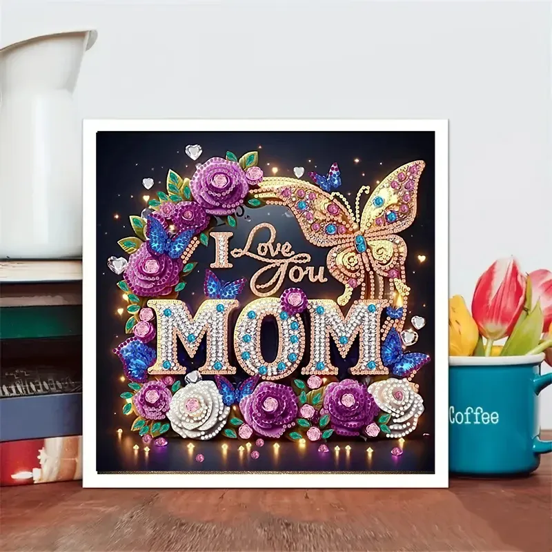 Peinture diamant fleur cristal 30x30 cm