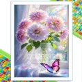 Peinture diamant fleur lys rose pivoine 30 à 70 cm – Couleur FDX8177