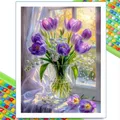 Peinture diamant fleur lys rose pivoine 30 à 70 cm – Couleur KEP-1169U