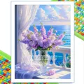 Peinture diamant fleur lys rose pivoine 30 à 70 cm – Couleur KEP-1171U