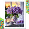 Peinture diamant fleur lys rose pivoine 30 à 70 cm – Couleur KEP-1172U