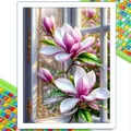 Peinture diamant fleur lys rose pivoine 30 à 70 cm – Couleur KEP-1180U