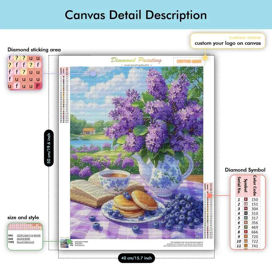 Peinture diamant fleurs 20 à 50 cm
