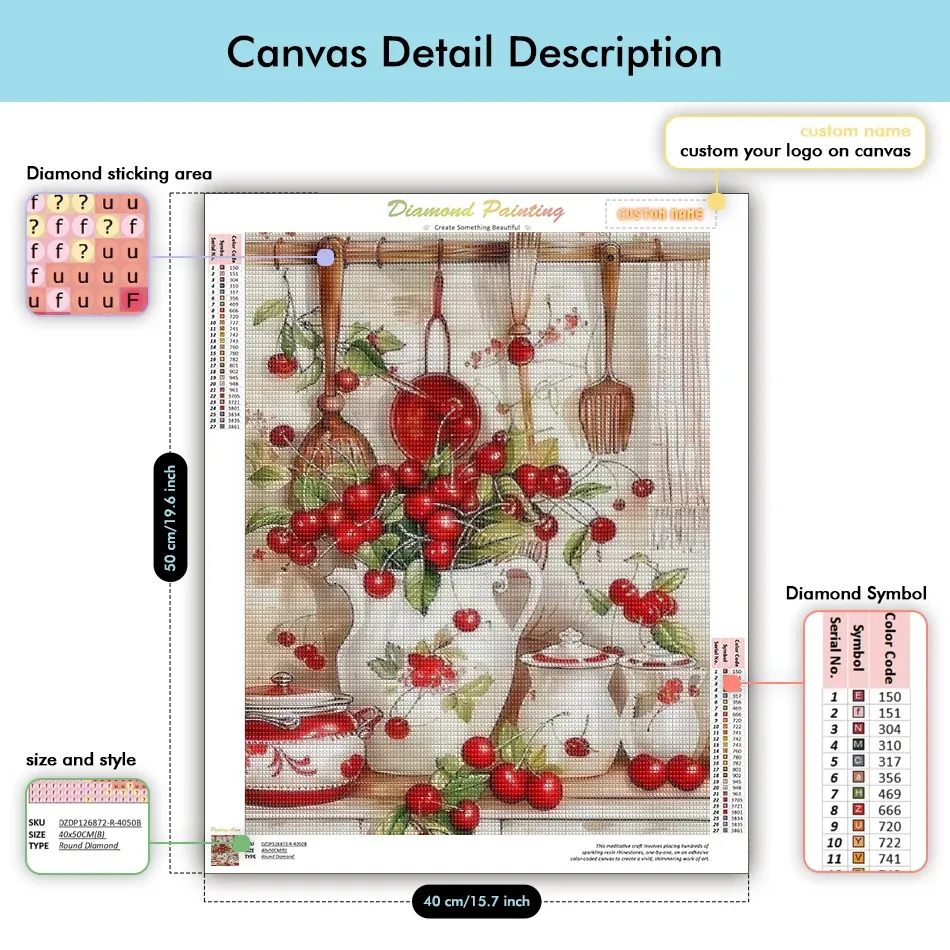 Peinture diamant fleurs 20 à 50 cm ronde ou carrée