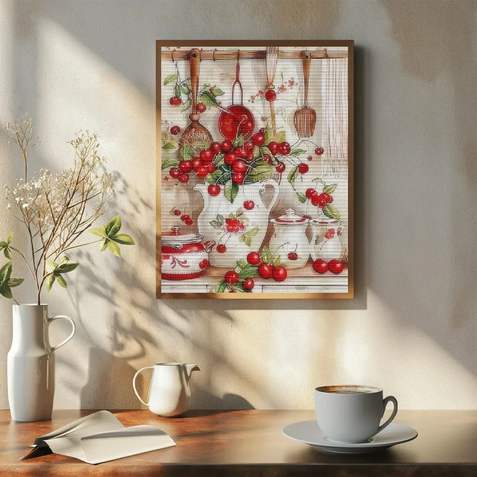Peinture diamant fleurs 20 à 50 cm ronde ou carrée