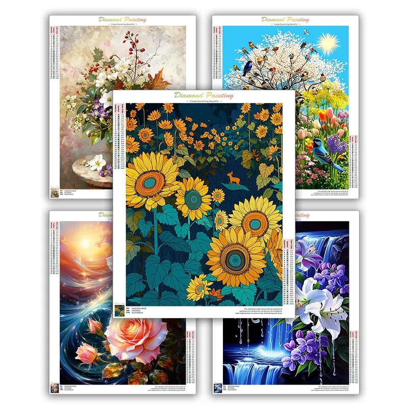 Peinture diamant fleurs 20x30 à 40x50 cm
