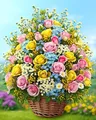 Peinture diamant fleurs 20x30 à 40x50 cm – Couleur DZDP129777
