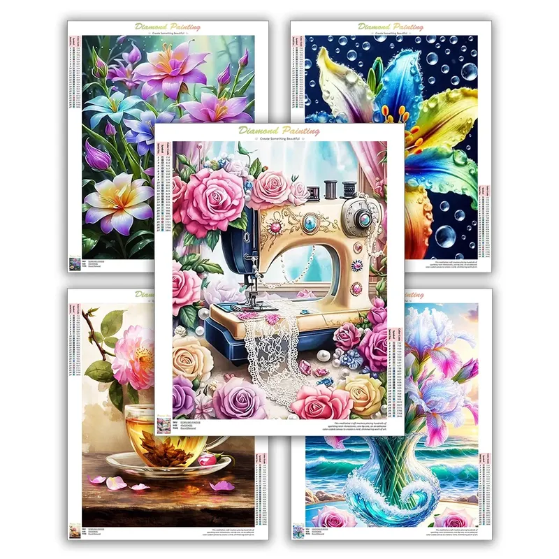 Peinture diamant fleurs classique 20x30 à 40x50 cm