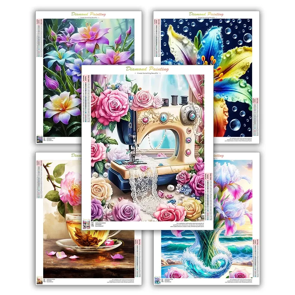 Peinture diamant fleurs classique 20x30 à 40x50 cm