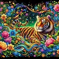 Peinture diamant fleurs colorées 20 à 50 cm carré ou rond AB – Couleur 2-1251-AB