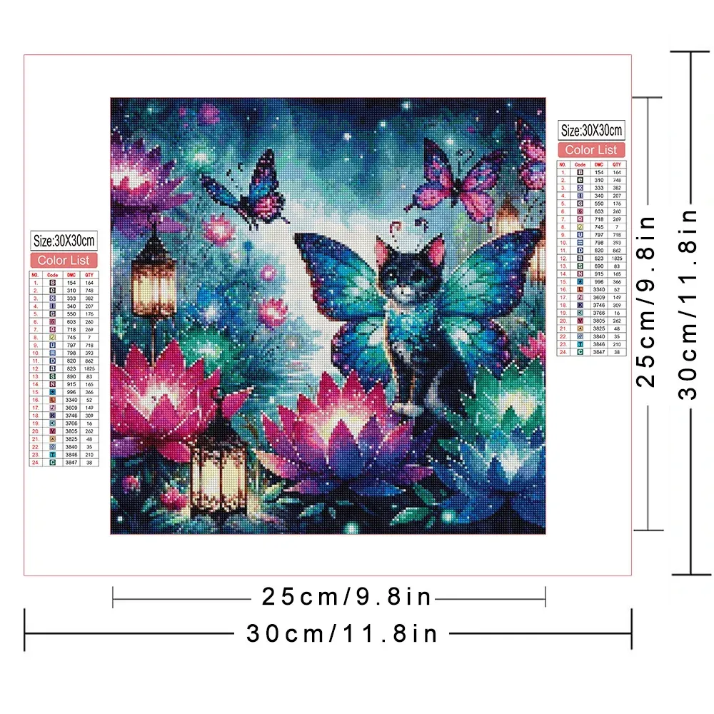 Peinture diamant fleurs colorées 20 à 50 cm carré ou rond AB
