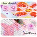 Peinture diamant fleurs dauphins 20 à 50 cm carré ou rond – 4