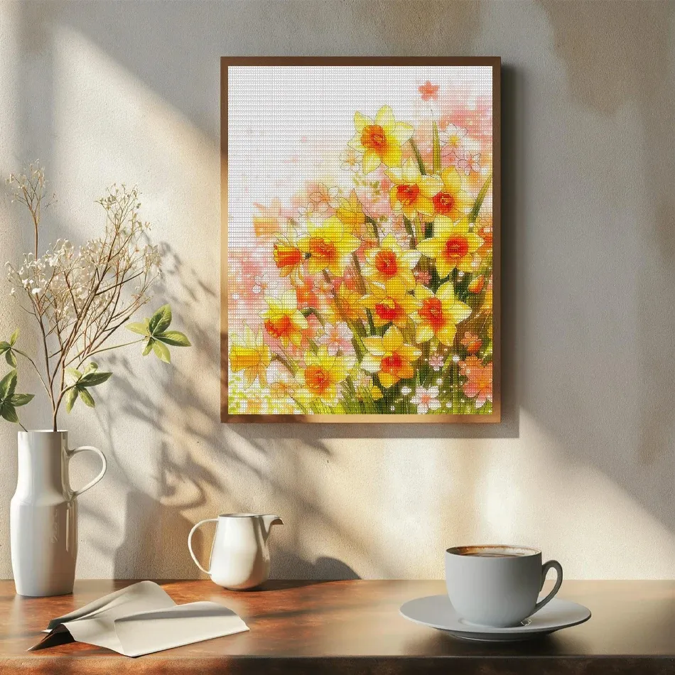 Peinture diamant floral 20 à 50 cm