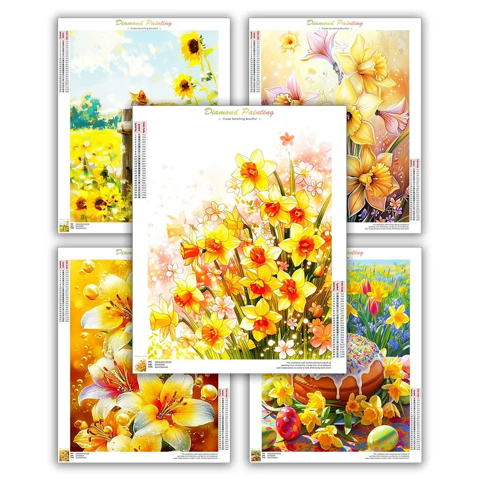 Peinture diamant floral 20 à 50 cm