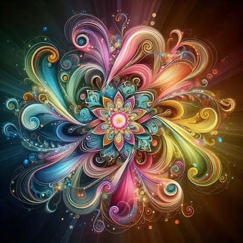 Peinture diamant floral mandala 20x20 à 50x50 cm
