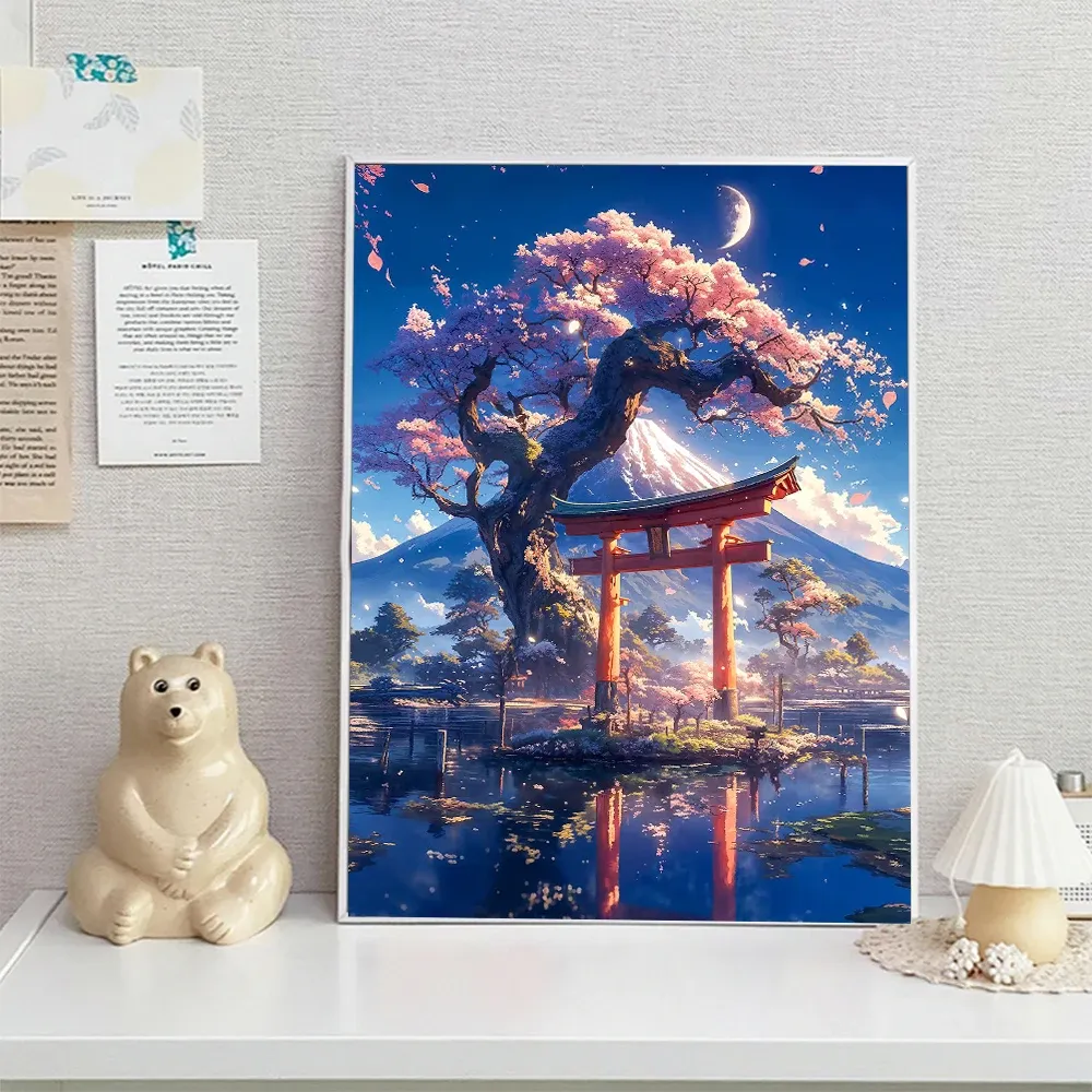 Peinture diamant Fuji Sakura 20x30 à 40x50 cm