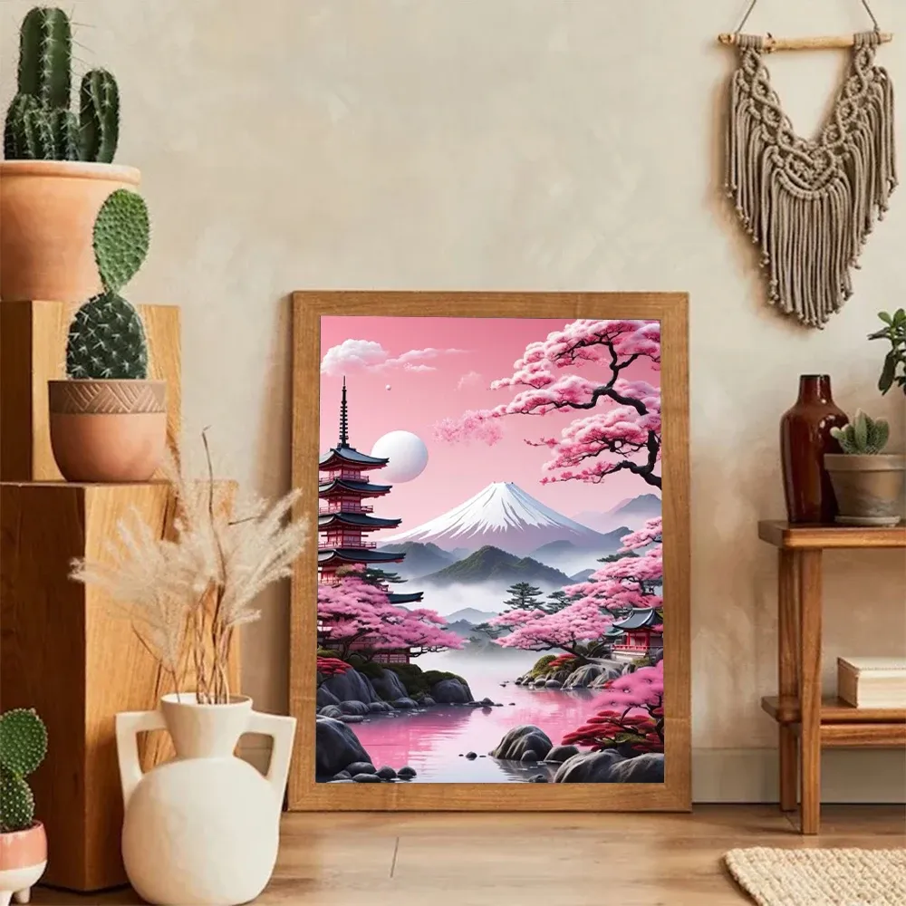 Peinture diamant Fuji Sakura 20x30 à 40x50 cm