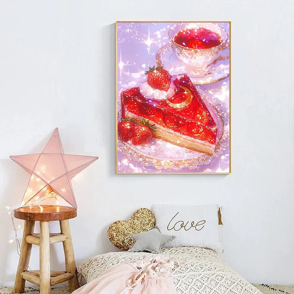 Peinture diamant gâteaux aliments carré rond 20x30cm à 40x50cm