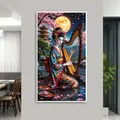 Peinture diamant Geisha fleur 30x50 à 40x70 cm – 2