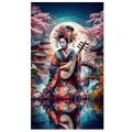 Peinture diamant Geisha fleur 30x50 à 40x70 cm – Couleur YA4662