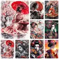 Peinture diamant geisha fleur cerisier 20x30 à 50x70 cm – 1
