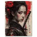 Peinture diamant geisha samouraï AB 30x40 à 45x60 cm – Couleur PDL4386