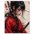 Peinture diamant geisha samouraï AB 30x40 à 45x60 cm – Couleur PDL4388