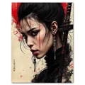 Peinture diamant geisha samouraï AB 30x40 à 45x60 cm – Couleur PDL4389