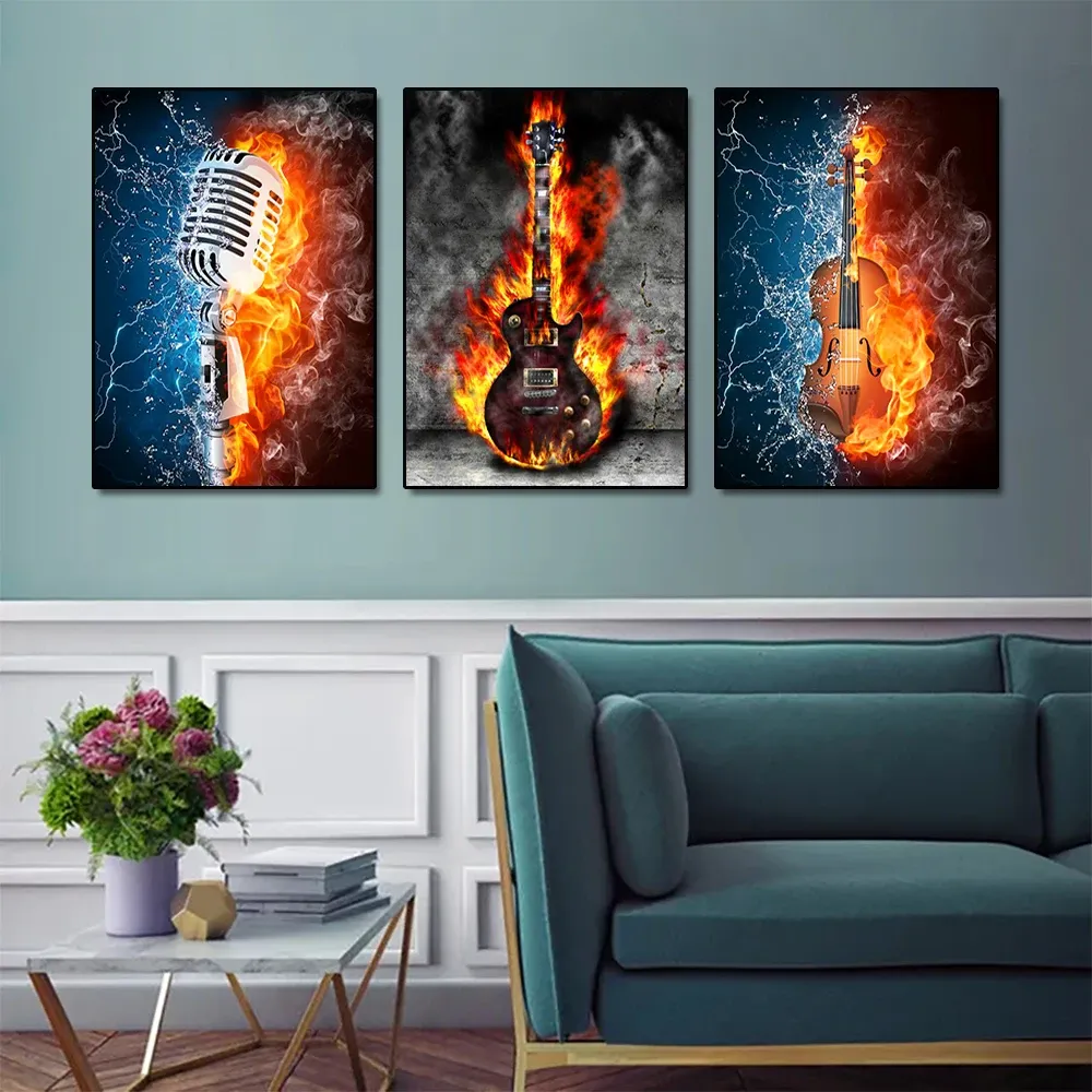 Peinture diamant guitare 20x30 à 40x50 cm